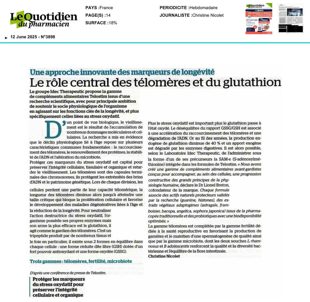 TELOSTIM dans Le Quotidien du Pharmacien
